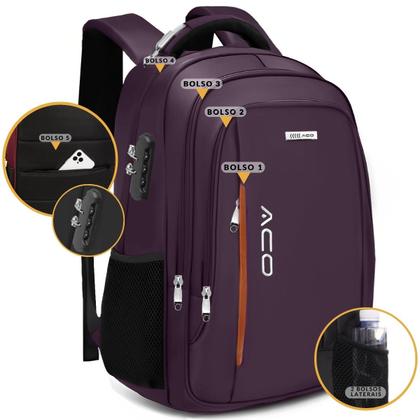Imagem de Mochila Bolsa Masculina Feminina Notebook Anti Furto Resistente A Agua Reforçada USB