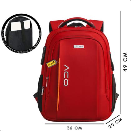 Imagem de Mochila Bolsa Masculina Feminina Notebook Anti Furto Resistente A Agua Reforçada USB