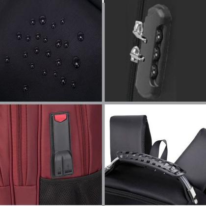 Imagem de Mochila Bolsa Masculina Feminina Notebook Anti Furto Resistente A Agua Reforçada USB Viagem Escolar Faculdade Trabalho Dia a Dia