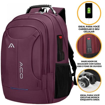 Imagem de Mochila Bolsa Masculina Feminina Notebook Anti Furto Resistente A Agua Reforçada USB Viagem Escolar Faculdade Trabalho Dia a Dia