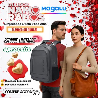 Imagem de Mochila Bolsa Masculina Feminina Notebook Anti Furto Resistente A Agua Reforçada USB Viagem Escolar Faculdade Trabalho Dia a Dia