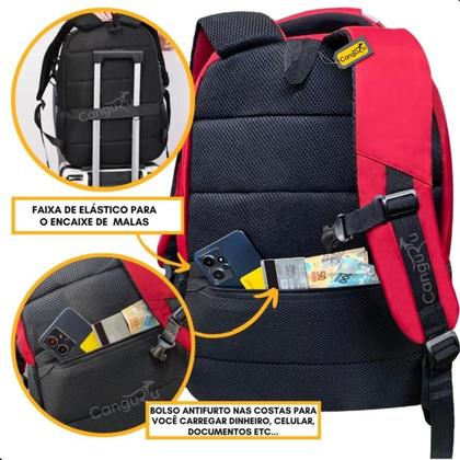 Imagem de Mochila Bolsa Masculina Feminina Notebook Bolso Antifurto Cadeado na Lateral Alto Padrão e Com Saída USB Trabalho Faculdade Escolar Viagem Dia a Dia