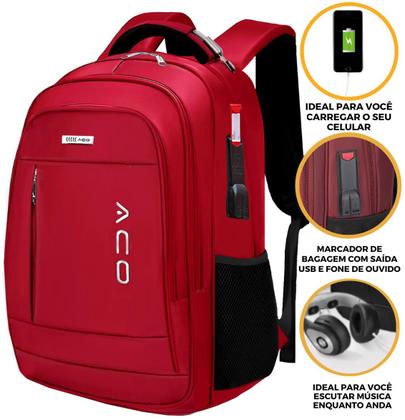 Imagem de Mochila Bolsa Masculina Feminina Notebook Bolso Antifurto Cadeado na Lateral Alto Padrão e Com Saída USB Trabalho Faculdade Escolar Viagem Dia a Dia