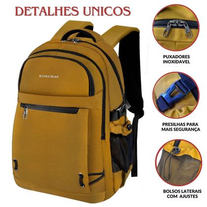 Imagem de Mochila Bolsa Masculina Feminina Notebook Escolar Faculdade Viagem Dia a Dia Trabalho Resistente Reforçada Alto Padrão