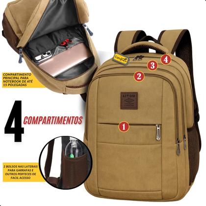 Imagem de Mochila Bolsa Masculina Feminina Notebook Resistente A Agua Reforçada Ideal Para Escolar Faculdade Dia a Dia Trabalho Viagem