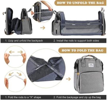 Imagem de Mochila Bolsa Maternidade Com Berço Portátil Térmica + Trocador Portátil Living Traveling Share