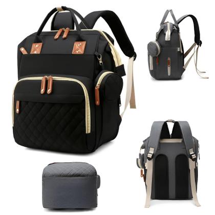 Imagem de Mochila Bolsa Maternidade Original Com Bolso Para Mamadeira e Bolsinho Para Chupeta