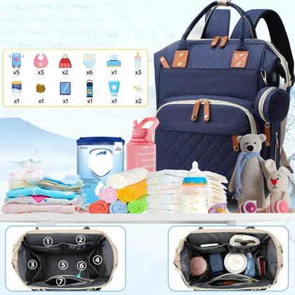 Imagem de Mochila Bolsa Maternidade Original Com Bolso Para Mamadeira e Bolsinho Para Chupeta