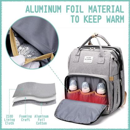 Imagem de Mochila Bolsa Maternidade que Vira Berço com Trocador de Fraldas