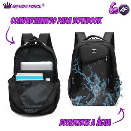 Imagem de Mochila Bolsa Notebook Escolar Resistente Bem Espaçosa Reforçada Ótima Qualidade Faculdade Executiva Esportiva Mala Maletas Grande Viagens Trabalho