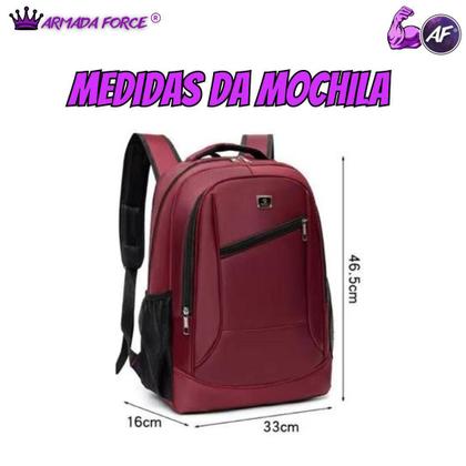 Imagem de Mochila Bolsa Notebook Escolar Resistente Bem Espaçosa Reforçada Ótima Qualidade Faculdade Executiva Esportiva Mala Maletas Grande Viagens Trabalho