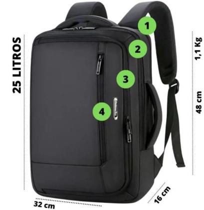 Imagem de Mochila Bolsa Notebook Executiva Reforçada Escolar para Viagem Trabalho