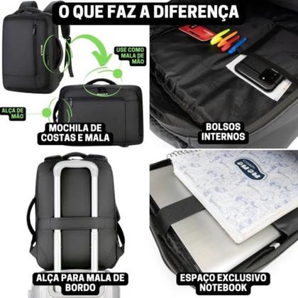 Imagem de Mochila Bolsa Notebook Executiva Reforçada Escolar para Viagem Trabalho