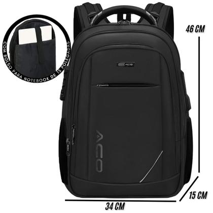 Imagem de Mochila Bolsa Notebook Masculina Feminina Com Capa de Chuva Bolso Antifurto Escolar Faculdade Viagens Com Cadeado Saida USB