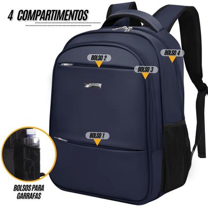 Imagem de Mochila Bolsa Notebook Masculina Feminina Reforçada com Cadeado Ideal Para Escola Faculdade Viagens