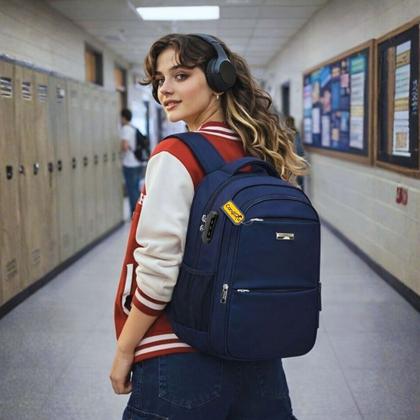 Imagem de Mochila Bolsa Notebook Masculina Feminina Reforçada com Cadeado Ideal Para Escola Faculdade Viagens