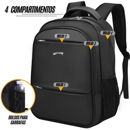 Imagem de Mochila Bolsa Notebook Masculina Feminina Reforçada com Cadeado Ideal Para Escola Faculdade Viagens
