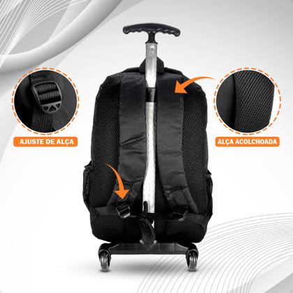 Imagem de Mochila Bolsa Rodinha Dilinx Reforçada Preta Oferta Especial