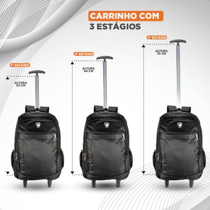 Imagem de Mochila Bolsa Rodinha Dilinx Reforçada Preta Oferta Especial