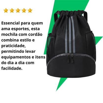 Imagem de Mochila Bolsa Saco De Costas Fitness Esportiva Espaçosa e Resistente Perfeita Para Academia Viagem e Dia a Dia Clio