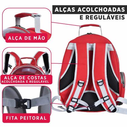 Imagem de Mochila Bolsa Santino PET JOY Com Visor Poliéster Cachorro gato Original Viagem