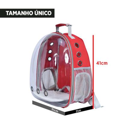 Imagem de Mochila Bolsa Santino PET JOY Com Visor Poliéster Cachorro gato Original Viagem