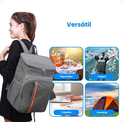Imagem de Mochila Bolsa Térmica Cooler Grande Espaçosa Viagem Passeio