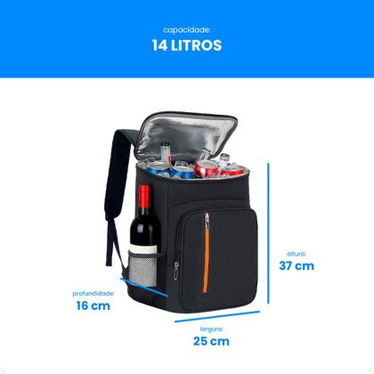 Imagem de Mochila Bolsa Térmica Cooler Grande Espaçosa Viagem Passeio