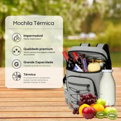 Imagem de Mochila Bolsa Térmica Grande Passeio Acampamento Luxo Viagem Resistente Impermeável