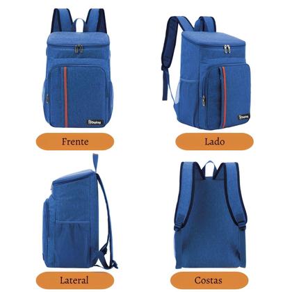 Imagem de Mochila Bolsa Térmica Isolamento Grande Camping Viagem Piquenique Reforçada Resistente Impermeavel Espaçosa Cooler Praia Alça