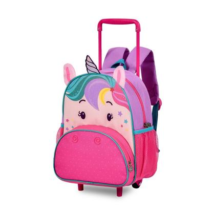 Imagem de Mochila Bolsa Unicórnio C/ Rodinhas Pets Escolar/Passeio Creche - Clio