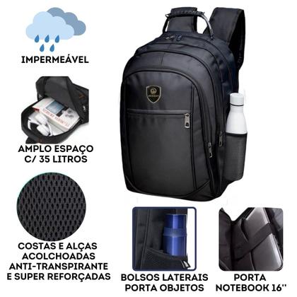 Imagem de Mochila Bolsa Viagem Resistente Impermeável Masculina Feminina Escolar Juvenil
