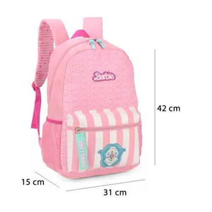 Imagem de Mochila Boneca Barbie Filme Land Princesa Rosa Costas