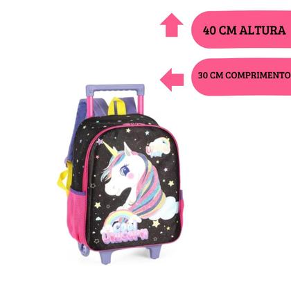 Imagem de Mochila c Rodinhas e Costas Unicornio Up4you  Violeta