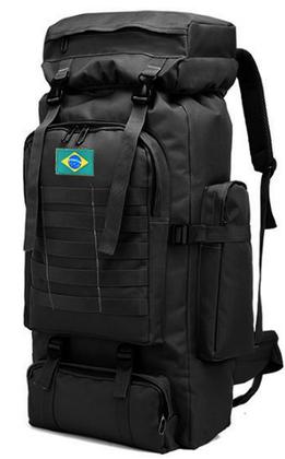 Imagem de Mochila Camping Masculina Cargueira Impermeável Reforçada Grande Espaço Interno Trilha Viagem Acampamento