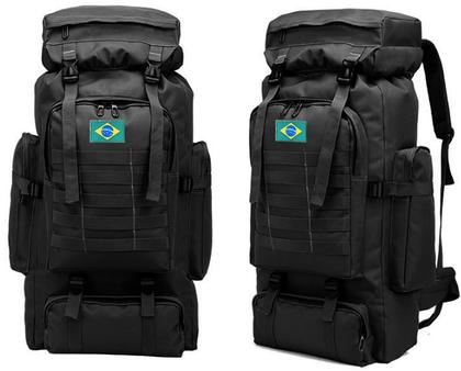 Imagem de Mochila Camping Masculina Cargueira Impermeável Reforçada Grande Espaço Interno Trilha Viagem Acampamento