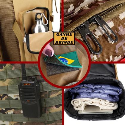 Imagem de Mochila Camping Masculina Cargueira Impermeável Reforçada Grande Espaço Interno Trilha Viagem Acampamento