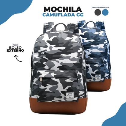 Imagem de Mochila Camuflada Juvenil Poliéster Com Bolso Externo Convoy