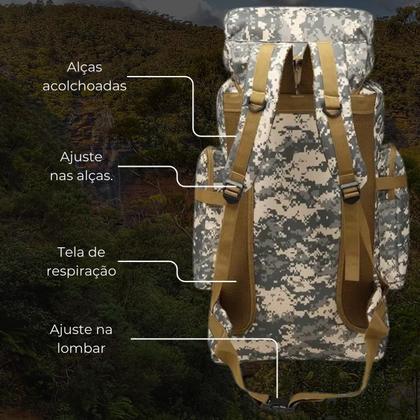 Imagem de Mochila Cargueira Trilha Camping Militar Impermeavel 80l