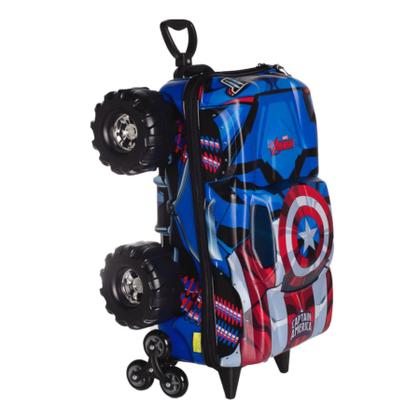 Imagem de Mochila Carro Capitão America Monster Trucks 3D Impermeável