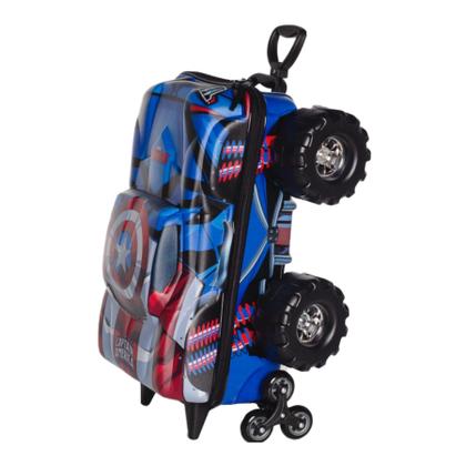 Imagem de Mochila Carro Capitão America Monster Trucks 3D Impermeável