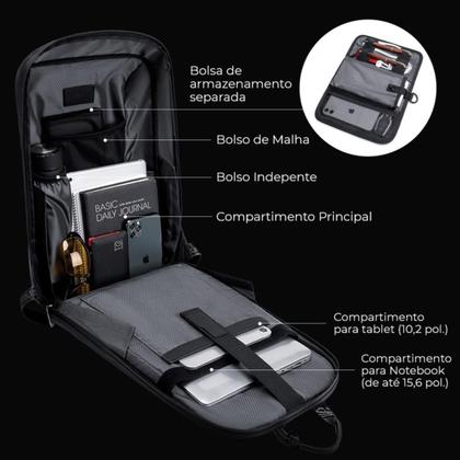 Imagem de Mochila com Fechadura Masculina Moderna Notebook Reforçada Unissex