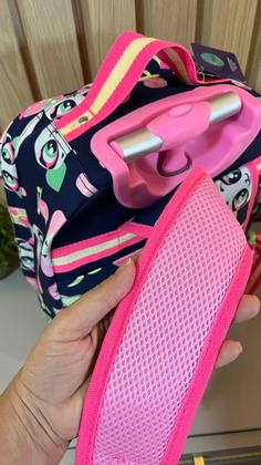 Imagem de Mochila com Rodinha Puket Menina Panda Miami Azul-Marinho