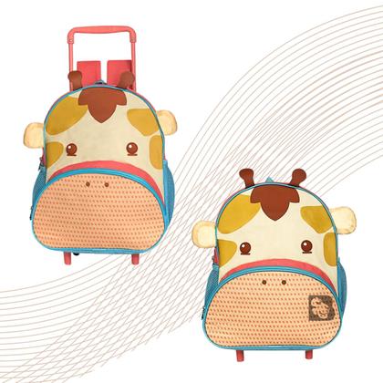 Imagem de Mochila Com Rodinhas Infantil Para Escola Passeio Impermeável Com Bolsos Laterais Para Garrafas