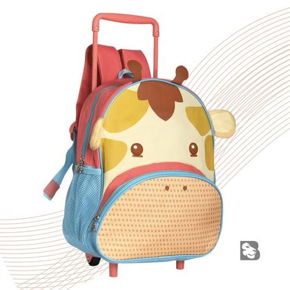 Imagem de Mochila Com Rodinhas Infantil Para Escola Passeio Impermeável Com Bolsos Laterais Para Garrafas