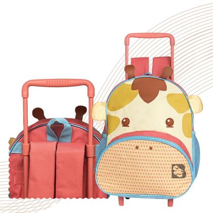 Imagem de Mochila Com Rodinhas Infantil Para Escola Passeio Impermeável Com Bolsos Laterais Para Garrafas