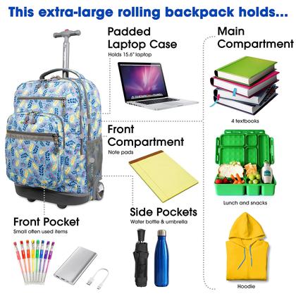 Mochila com Rodinhas J World New York Sundance Sky Leaves 20L Imagem de Mochila com Rodinhas J World New York Sundance Sky Leaves 20L
