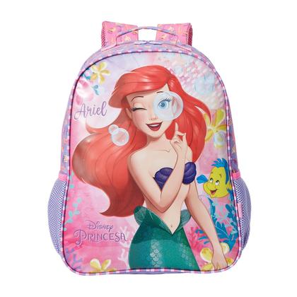 Imagem de Mochila Costa Escolar Infantil Princesa Ariel Pequena Sereia