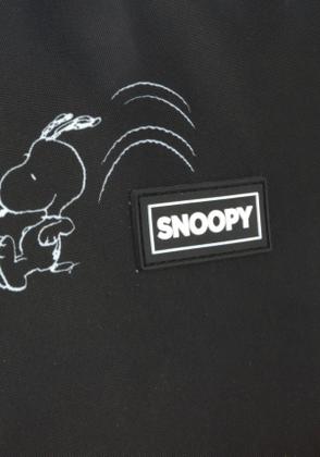 Mochila Costa Escolar Snoopy Peanuts 45cm Preta Original Luxcel