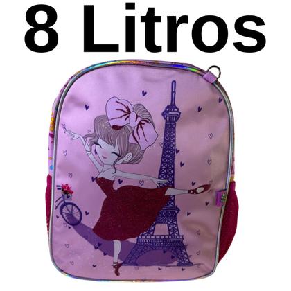 Imagem de Mochila costa+estojo 2 ziper+lancheira happy girl tm pequena